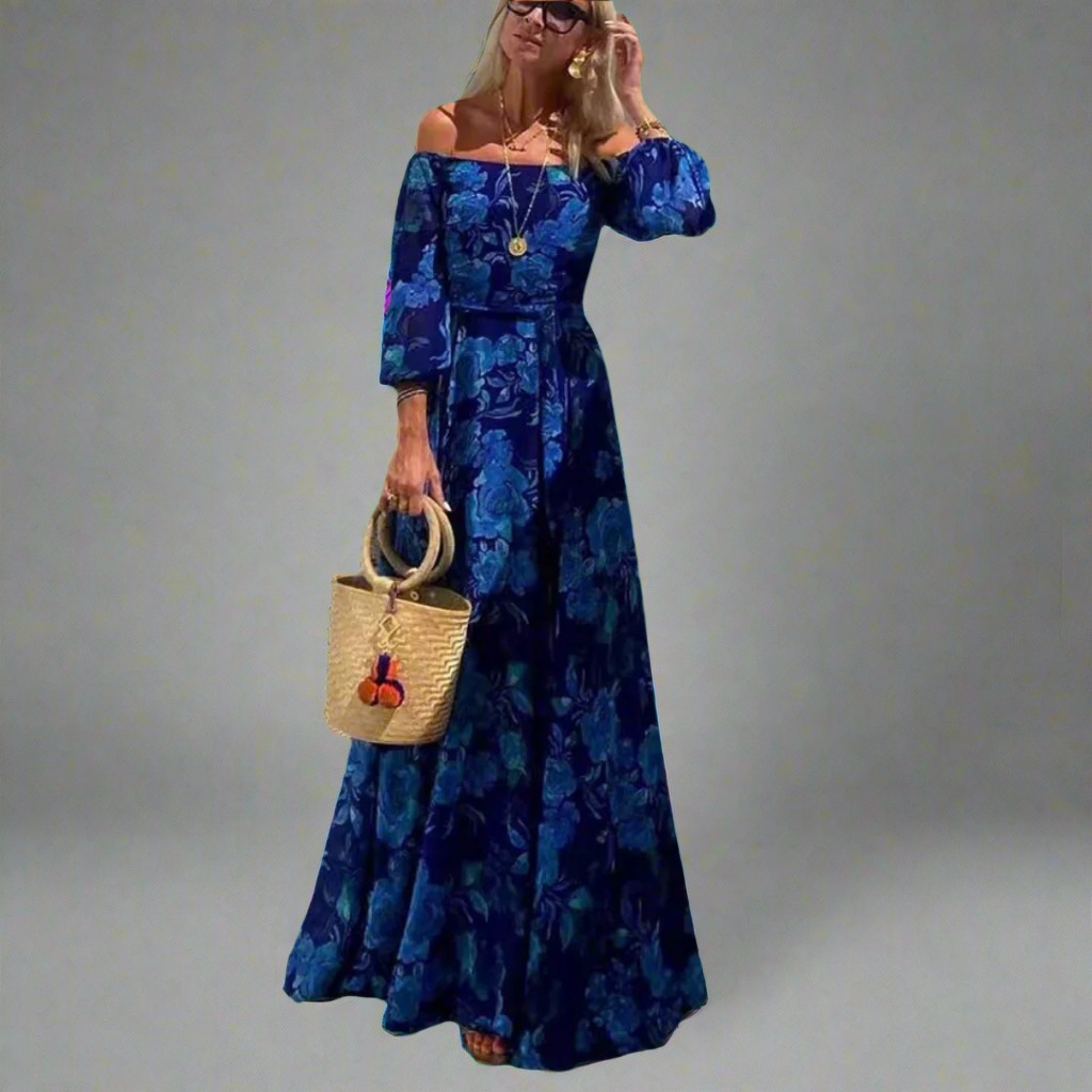Lieberta | Floral Maxi Dress with Boho Charm