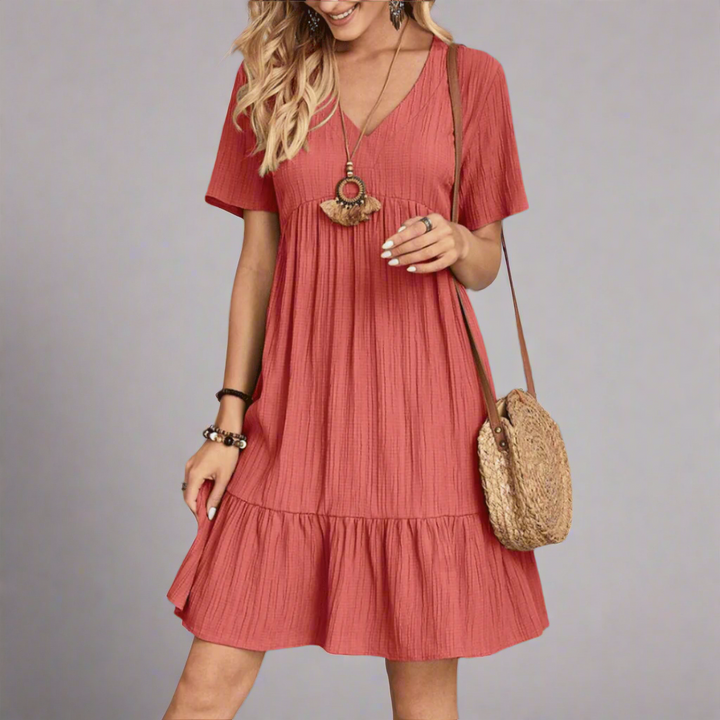 Derislind | Bohemian Ruffled Mini Dress for a Breezy Summer Look