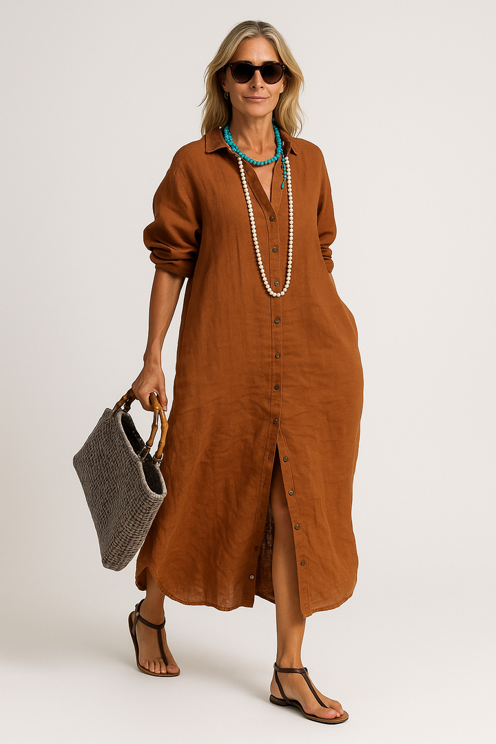 Lena | Loose-fitting linen dress