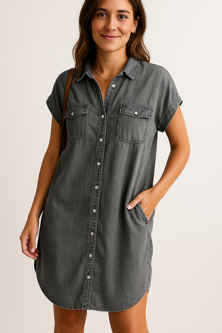 Lena | Modern Denim Shirt Dress