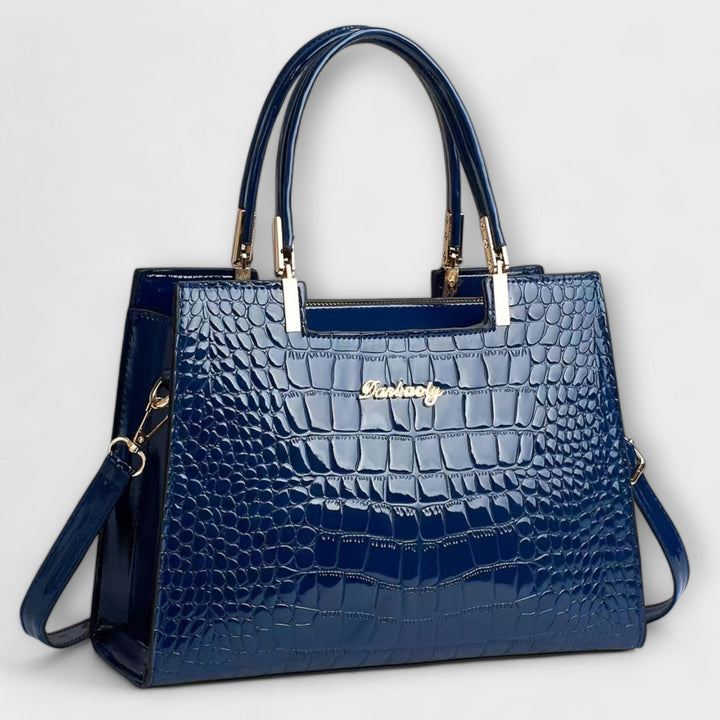 Glossy Crocodile Pattern Handbag