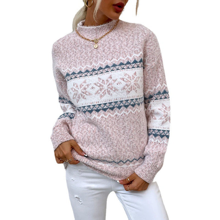 Kathy - Half Turtleneck Snowflake Sweater