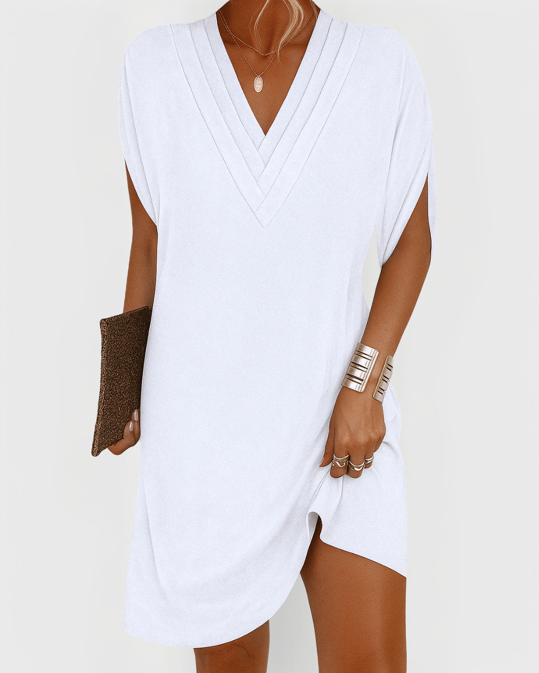 E&H™ | V-Neck Casual Mini Dress