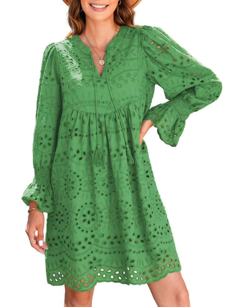 Kirelle - Breathable V-Neck Skirt Dress