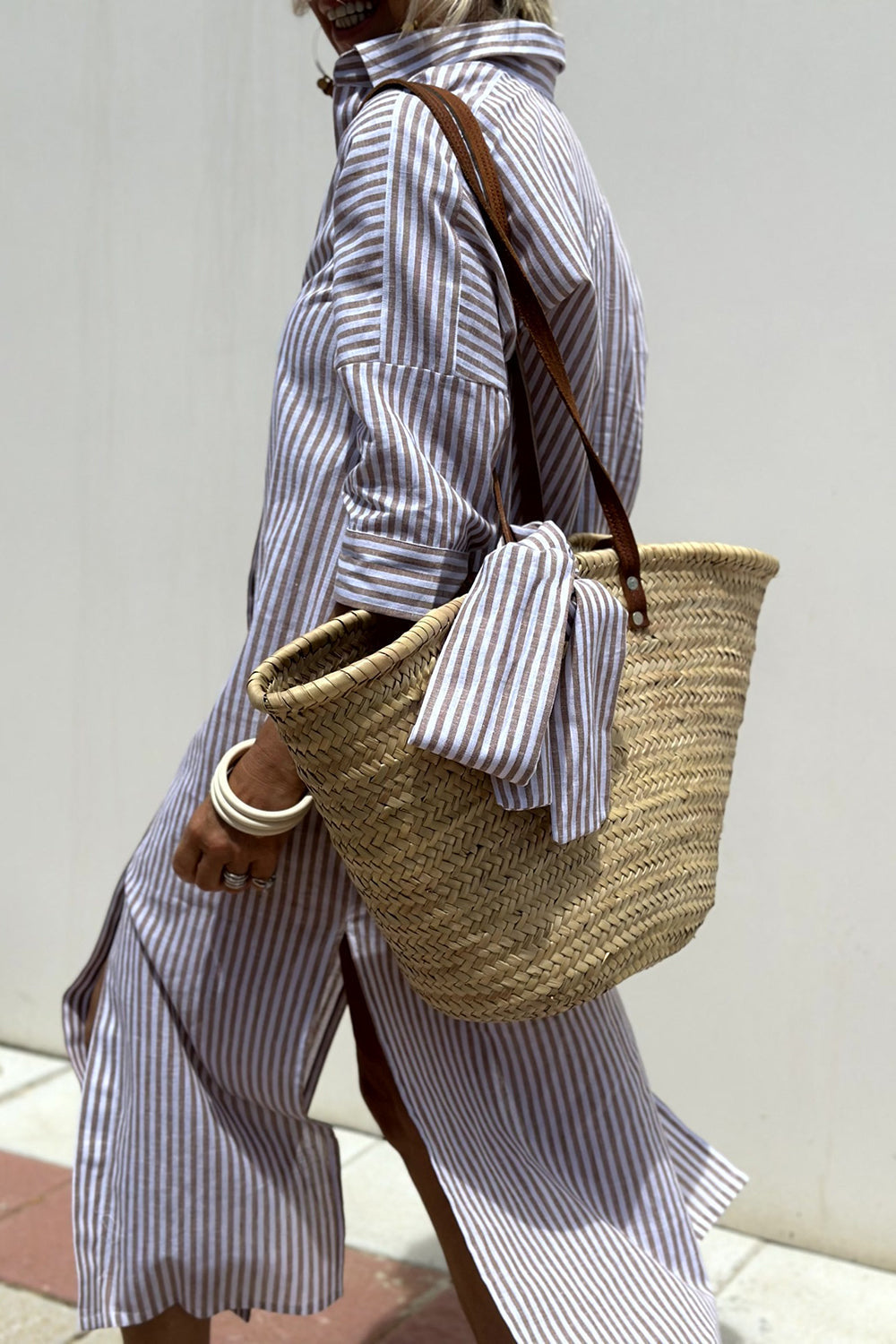 E&H™ | Timeless Striped Shirt Dress With Elegant Comfort