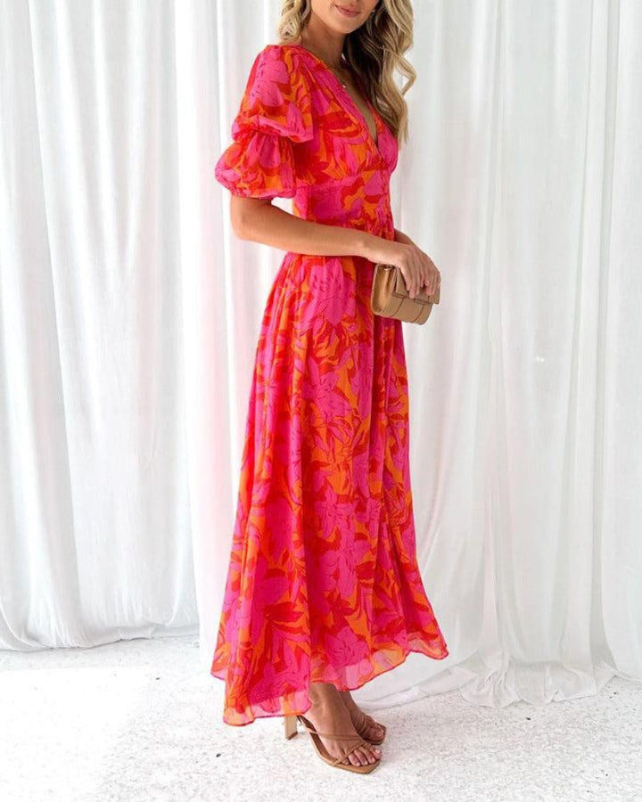 Lavinia™ | Rose Red Maxi Dress