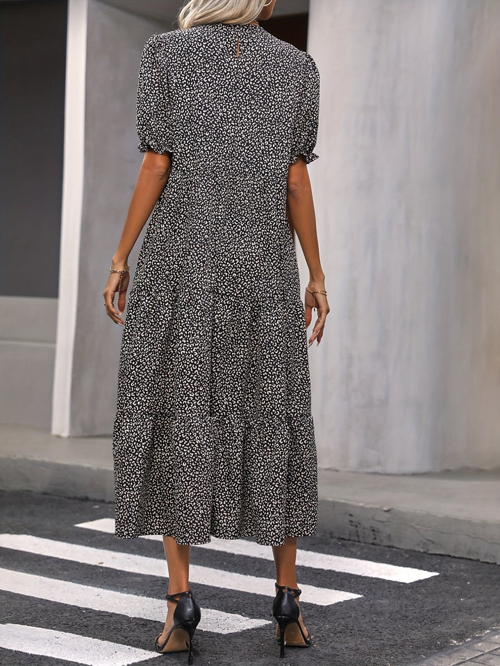 Harriet - Casual Round Neck Dress With Ruffle Detail