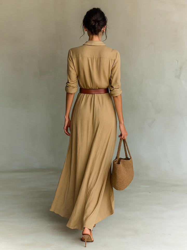 E&H™ | Lapel-Wrap Maxi Dress
