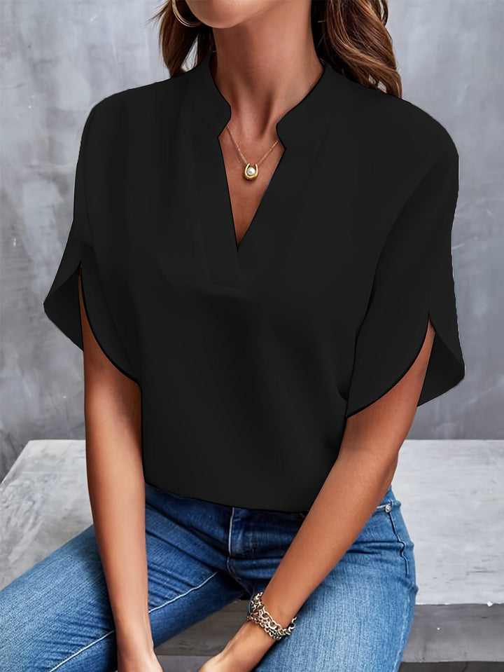 Hensley - Elegant V-Neck Blouse