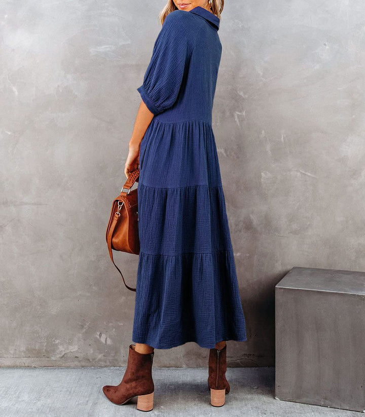 Lena | Luxurious shirt-dress with ruffles
