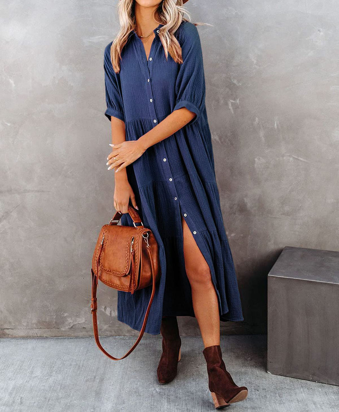 Lena | Luxurious shirt-dress with ruffles