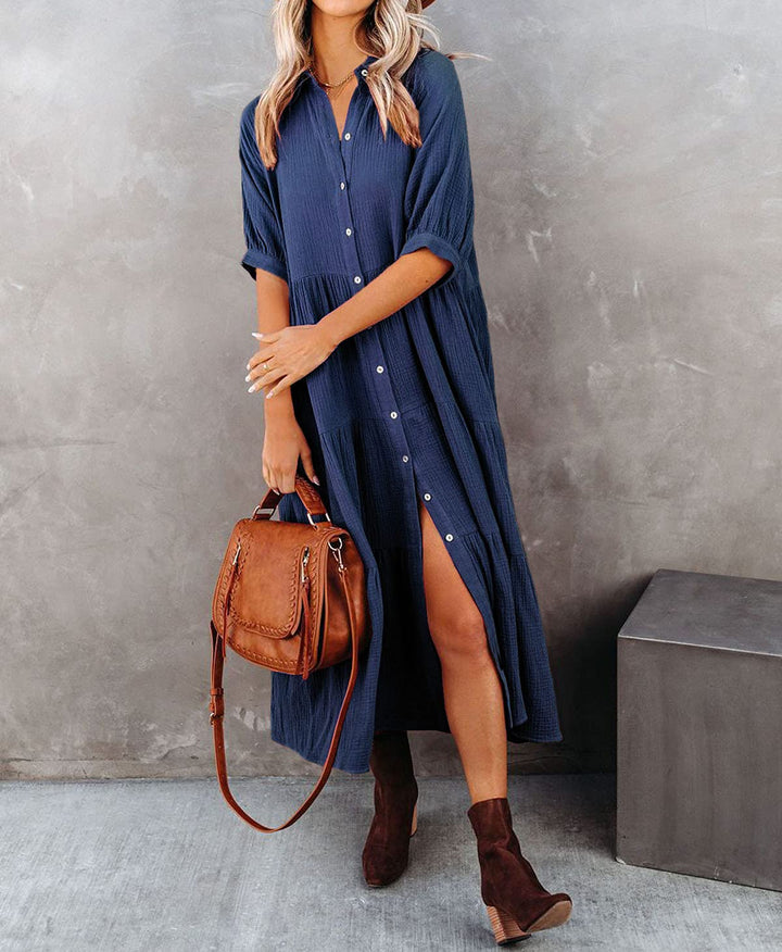Lena | Luxurious shirt-dress with ruffles