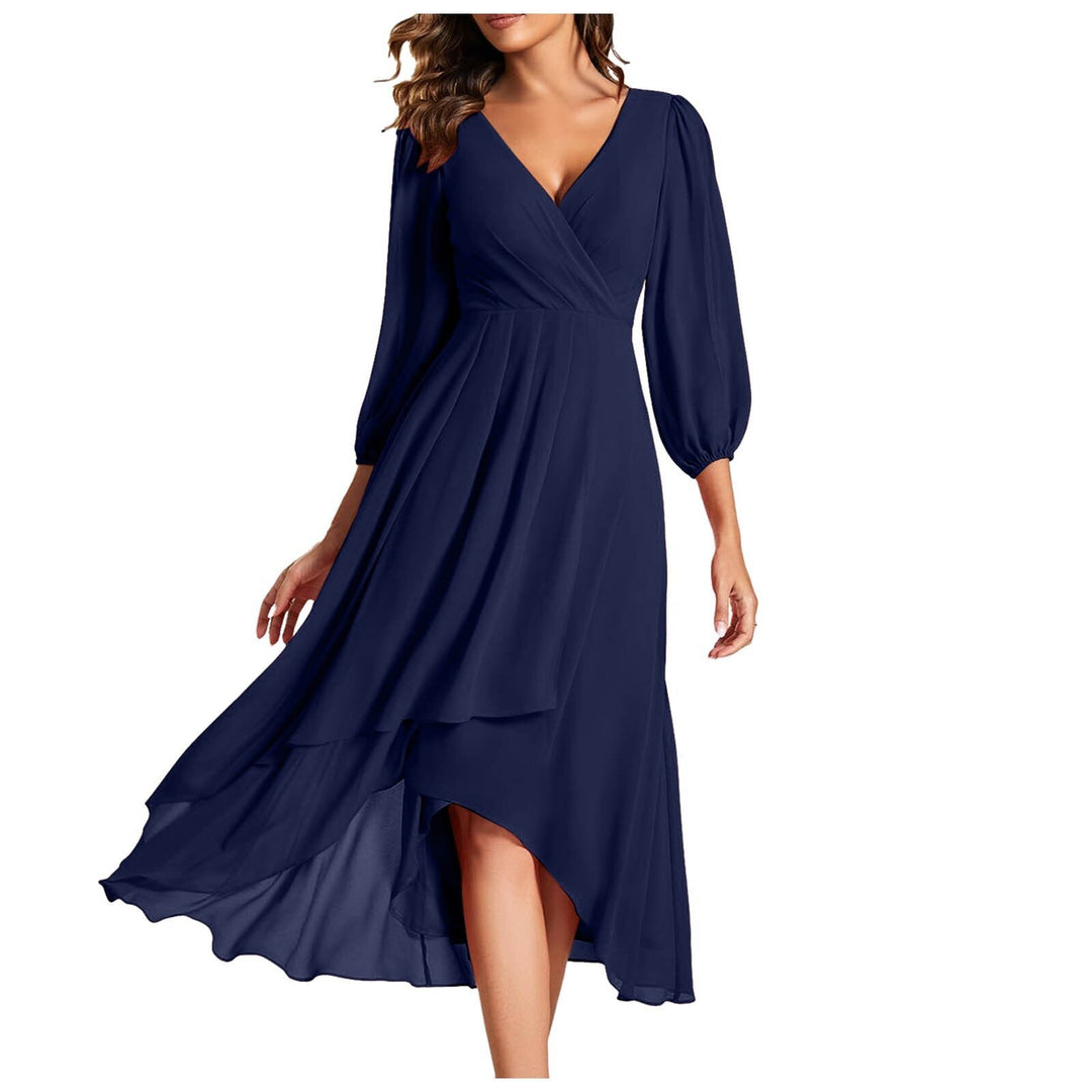 Laia - Long-sleeved dress with V-neckline