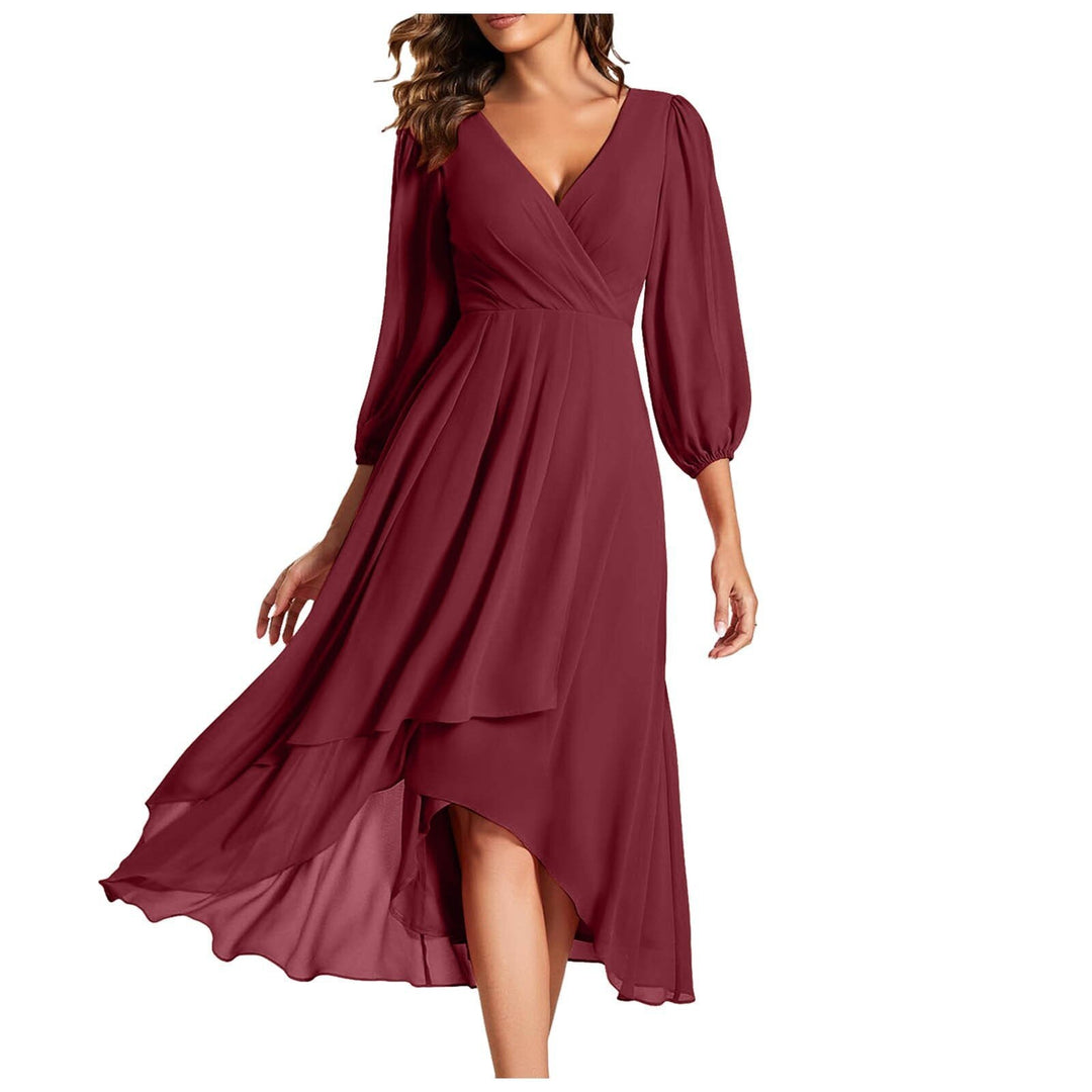 Laia - Long-sleeved dress with V-neckline