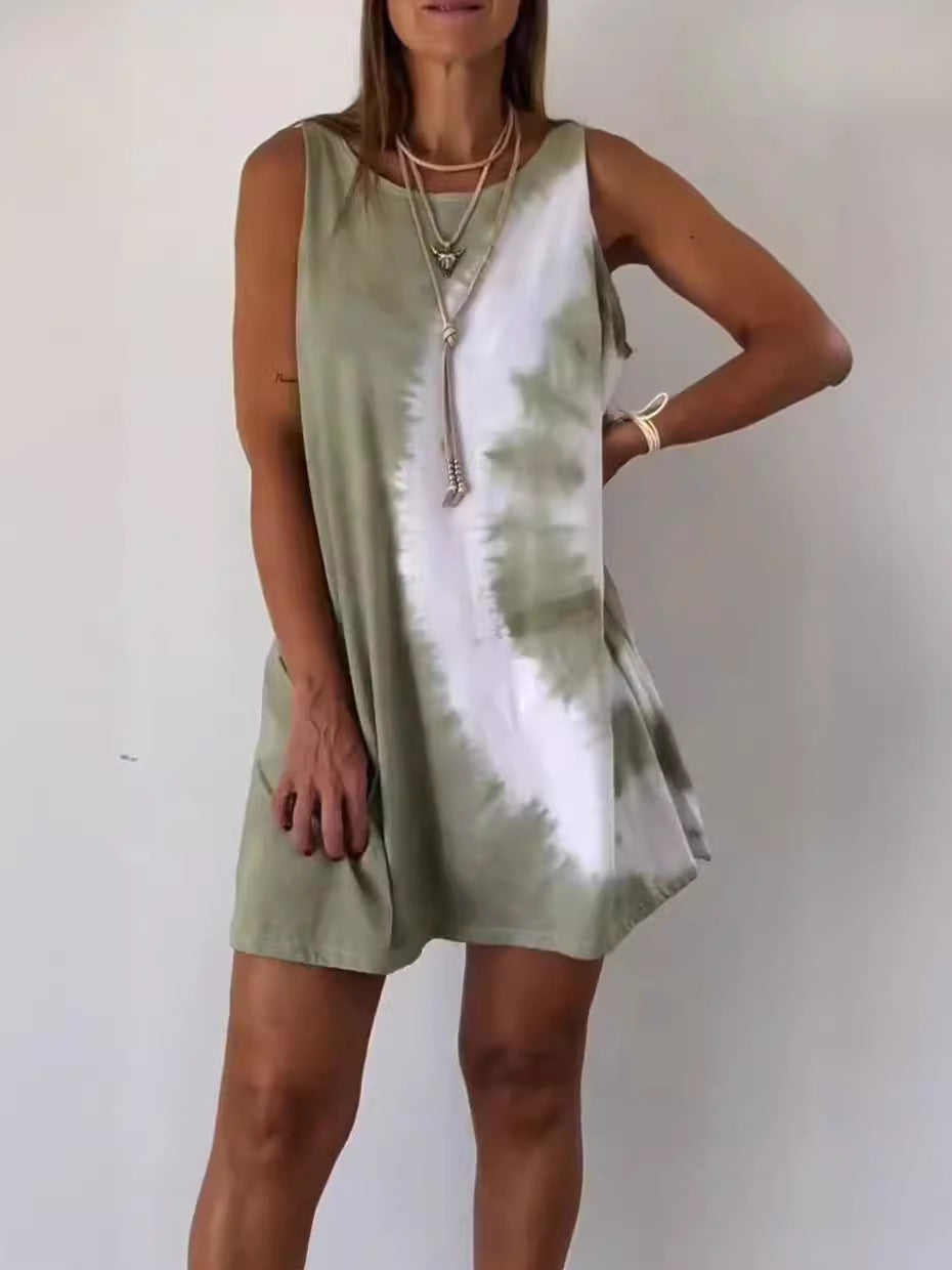 Josie - Gradient Tie Dye Print Mini Dress