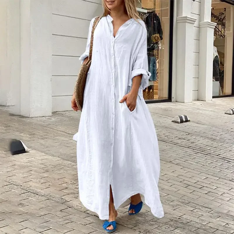 Lena | Oversized Linen Shirt Dress