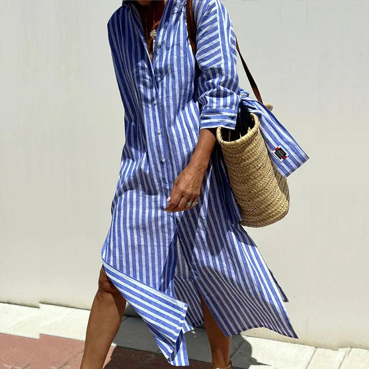 Lena | Classic Striped Shirt Dress