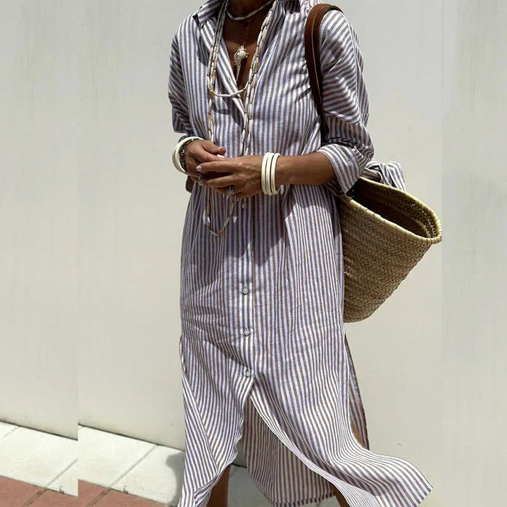 Lena | Classic Striped Shirt Dress
