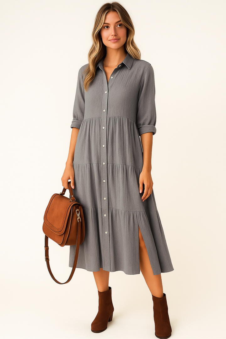 Lena | Luxurious shirt-dress with ruffles