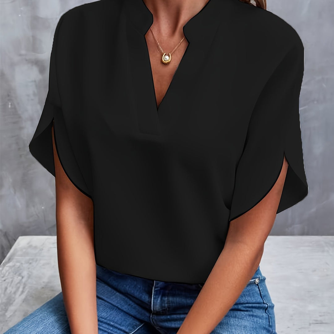 Hensley - Elegant V-Neck Blouse