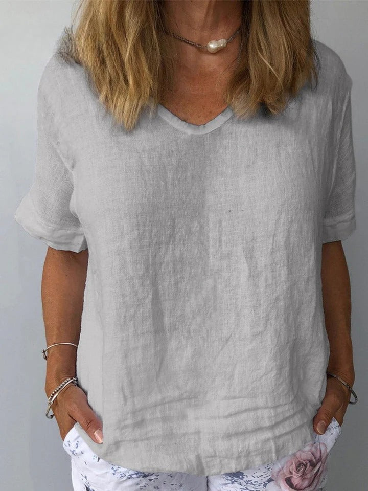 Illyria - Comfortable Cotton Linen Everyday Top