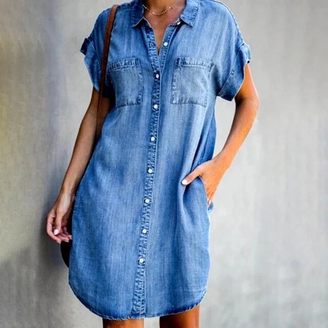 Lena | Modern Denim Shirt Dress