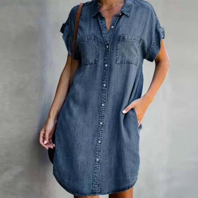 Lena | Modern Denim Shirt Dress