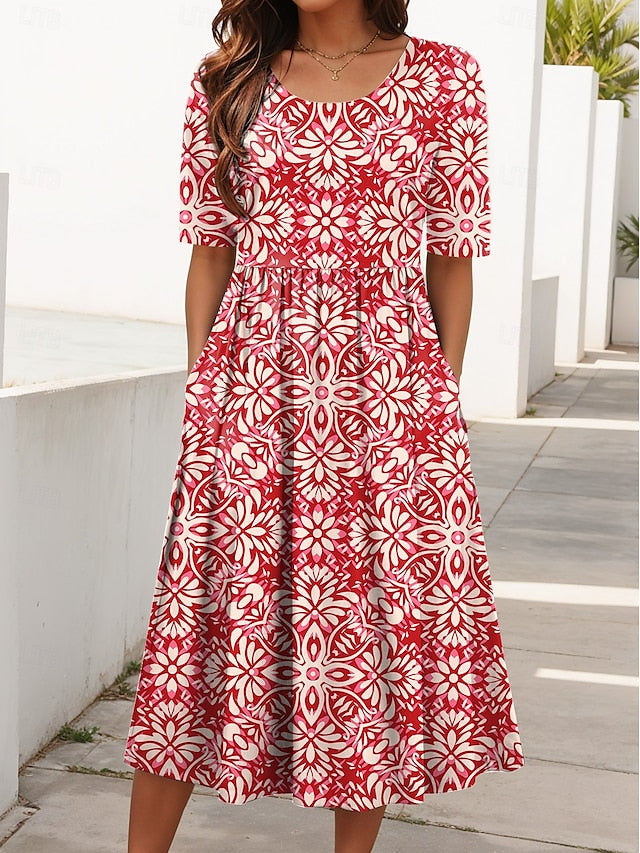 E&H™| Floral Breezy Midi Dress