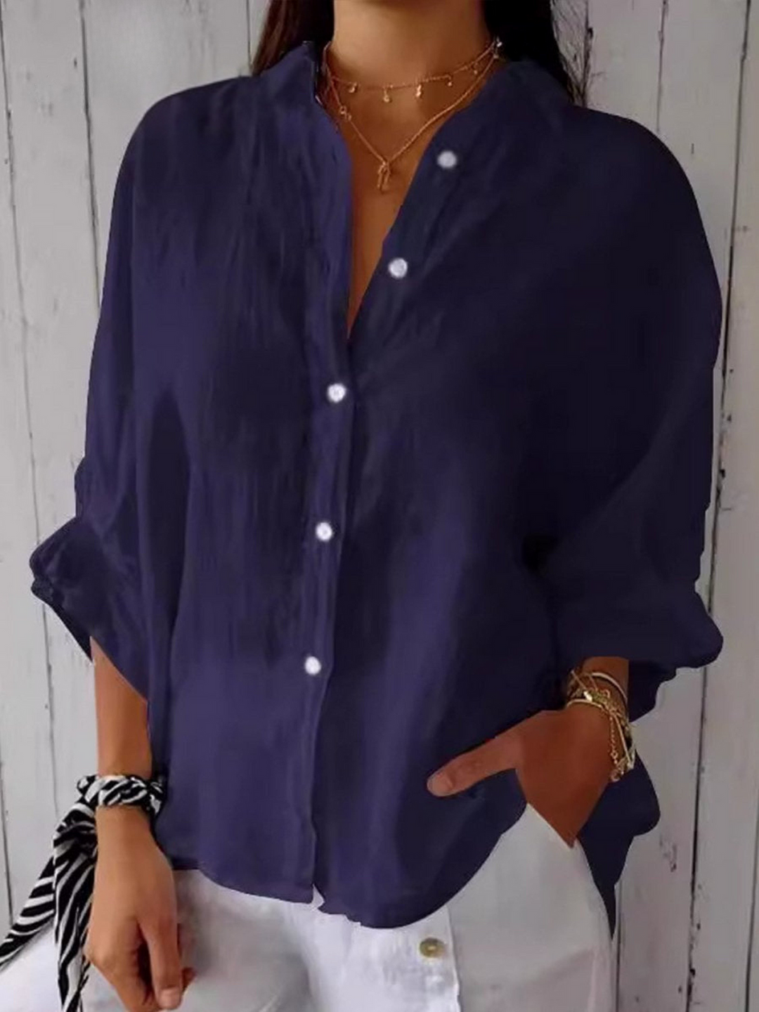 Women's   Casual Tie-back  Shirt