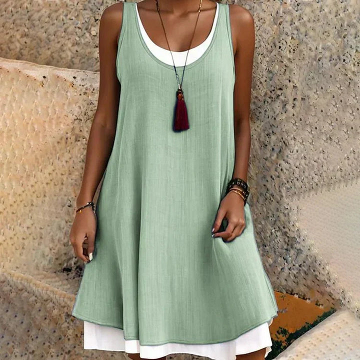 E&H™| Sunlit Sleeveless Midi Dress.