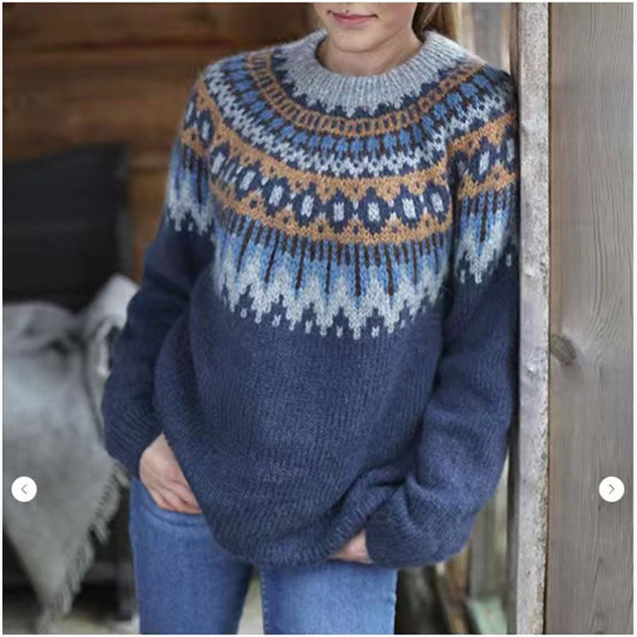 Lillian - Jacquard Vintage Print Sweater