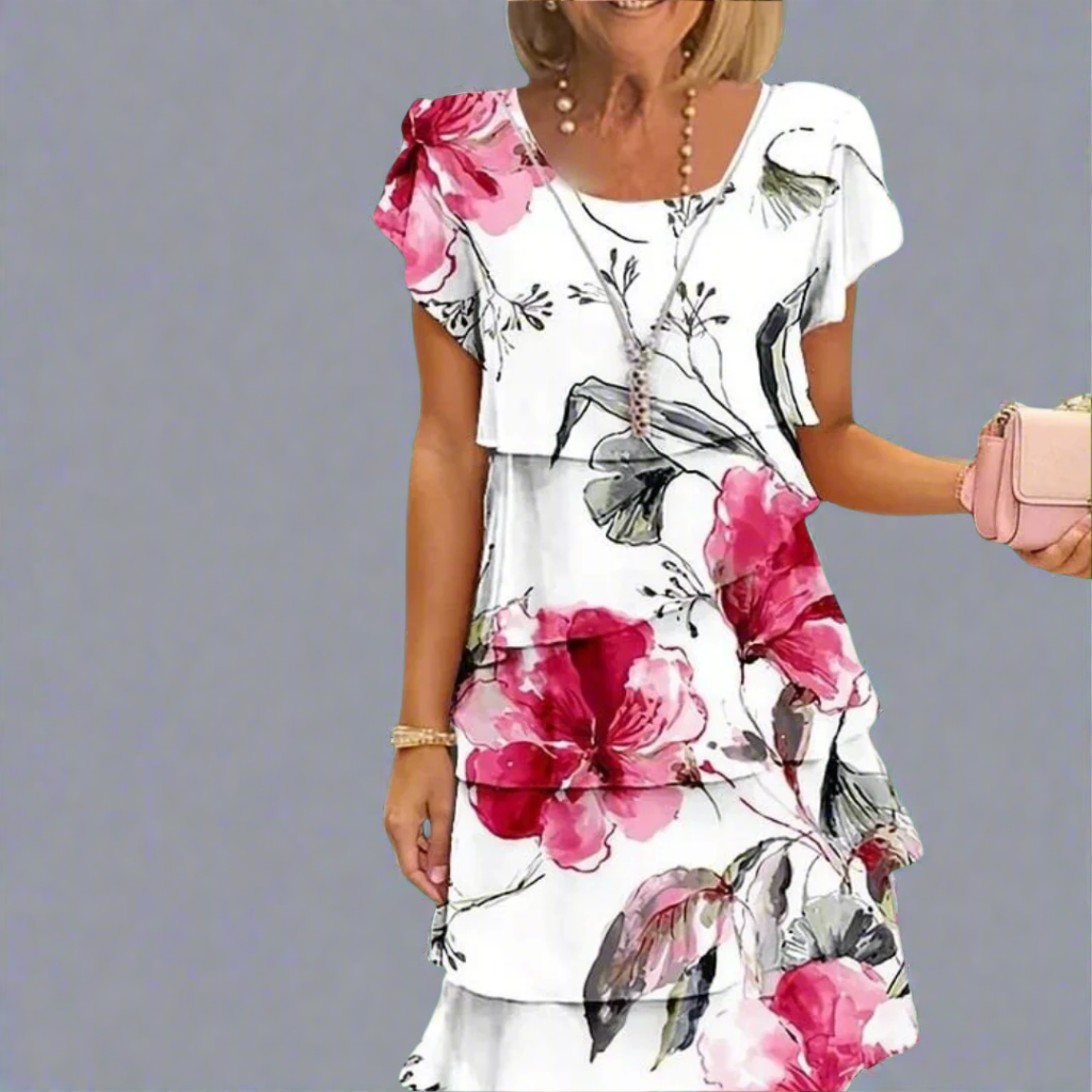 Ismene | Elegant Floral Maxi Dress with Airy Grace