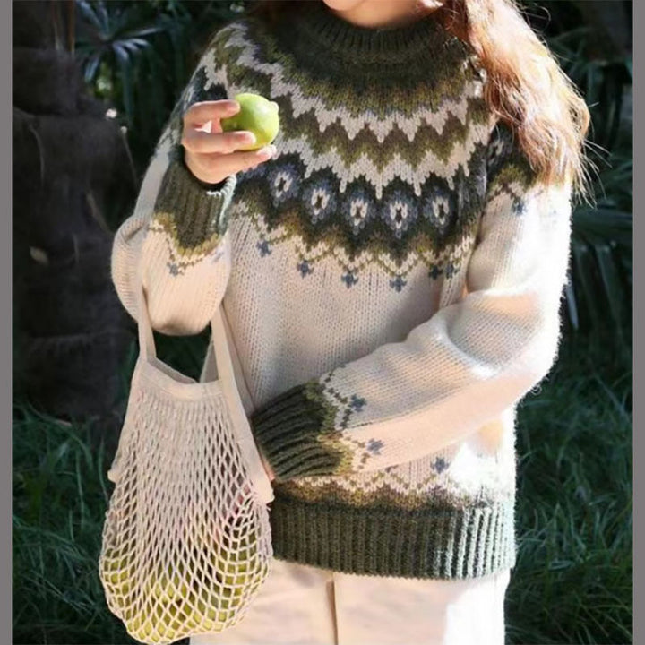 Lillian - Jacquard Vintage Print Sweater