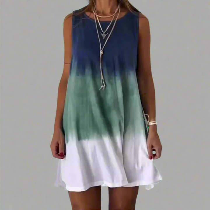 Welflinde | Trendy Mini Dress with Tie-Dye Look
