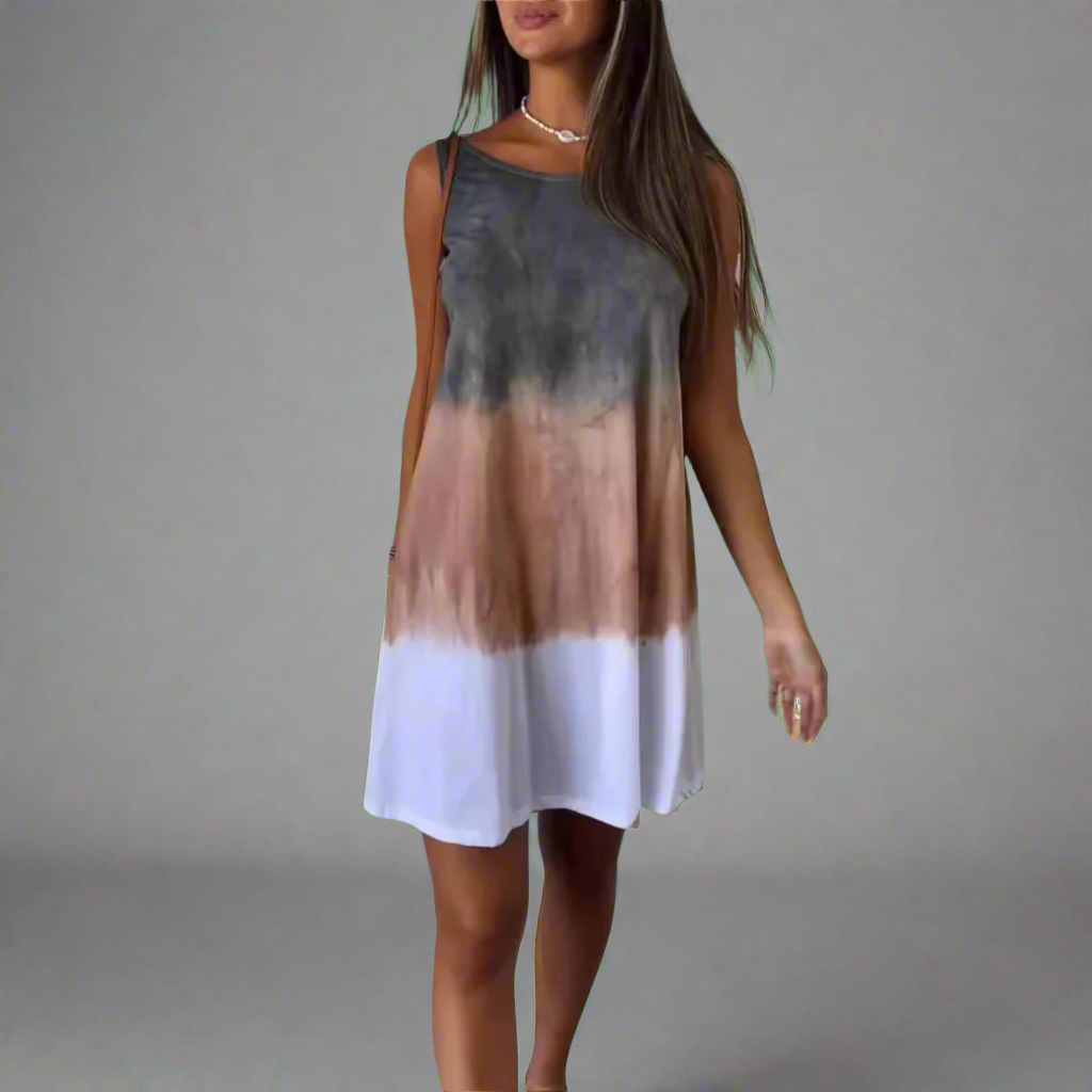 Welflinde | Trendy Mini Dress with Tie-Dye Look