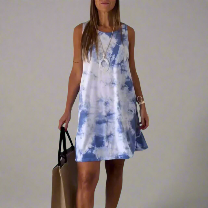 Welflinde | Trendy Mini Dress with Tie-Dye Look