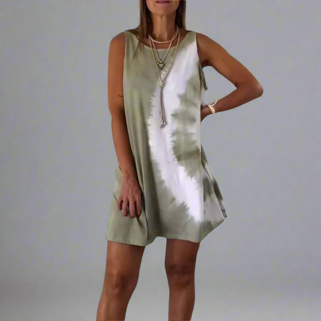 Welflinde | Trendy Mini Dress with Tie-Dye Look