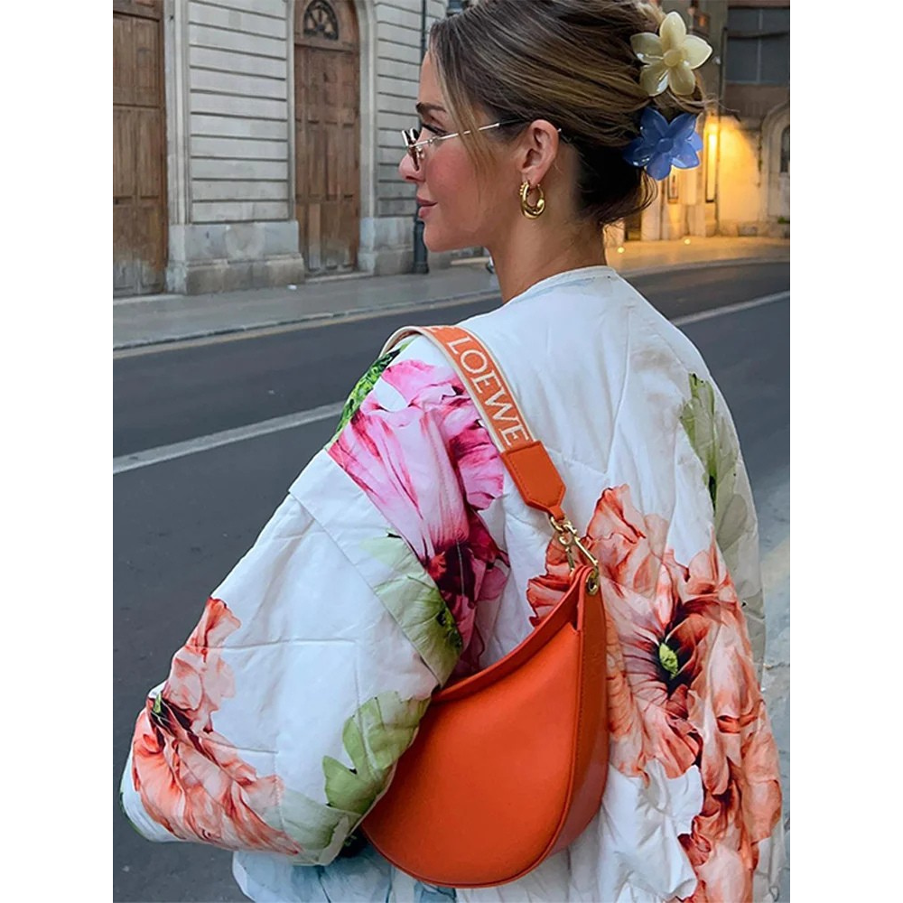 Diana | Trendy Quilted Jacket with Floral Print
