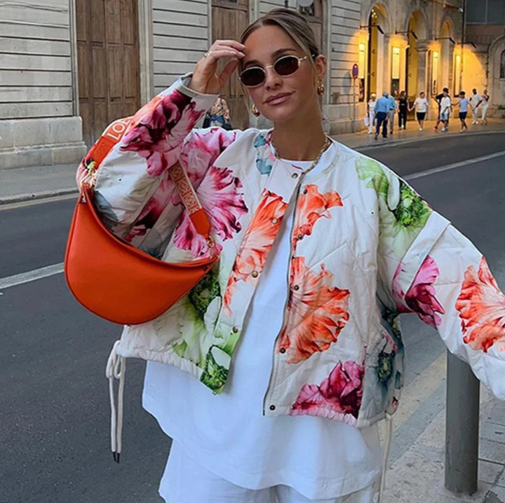 Diana | Trendy Quilted Jacket with Floral Print
