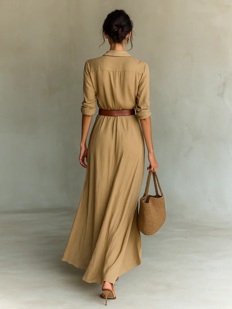E&H™ | Lapel-Wrap Maxi Dress