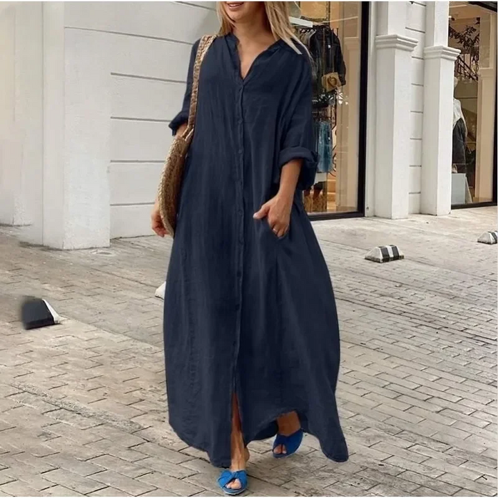 Lena | Oversized Linen Shirt Dress