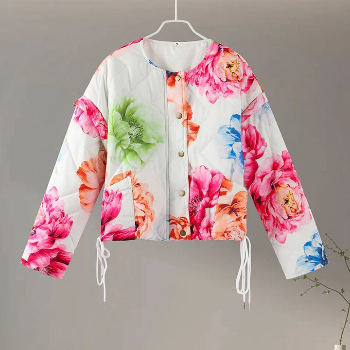 Diana | Trendy Quilted Jacket with Floral Print