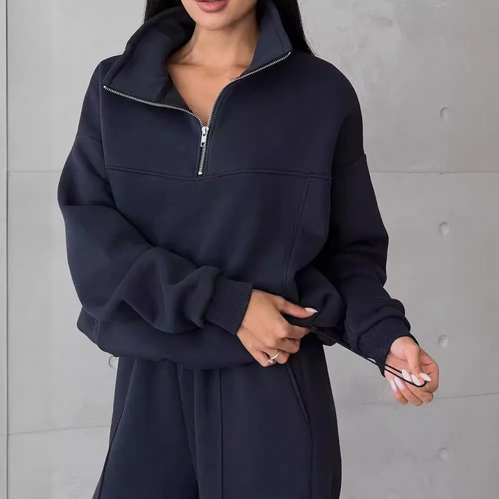 Senna | Sporty Lounge Set with Zipper Collar