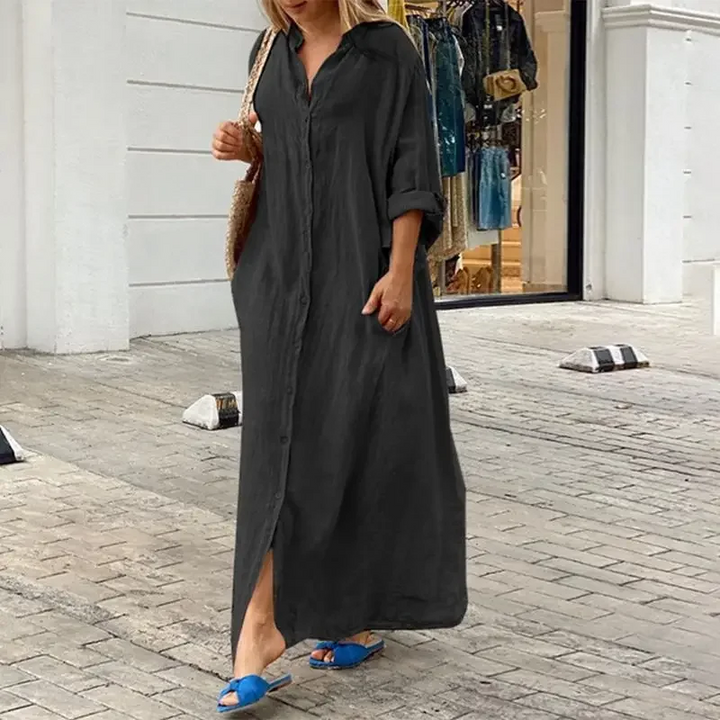 Lena | Oversized Linen Shirt Dress