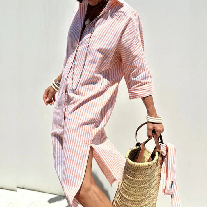Lena | Classic Striped Shirt Dress