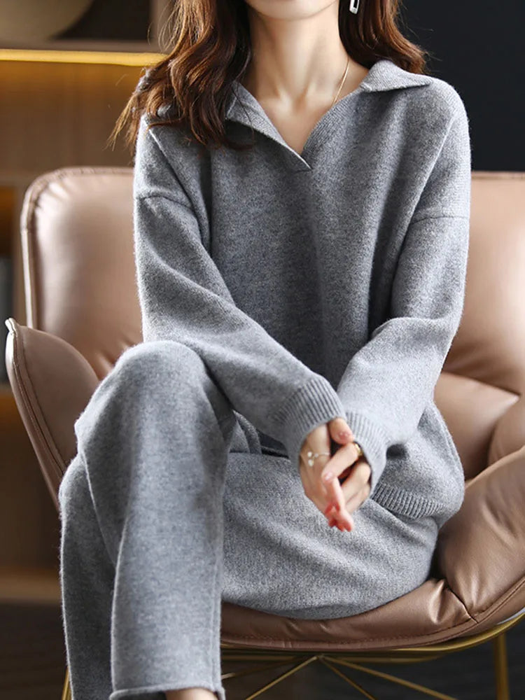 Vivi | Soft lounge set with classic collar