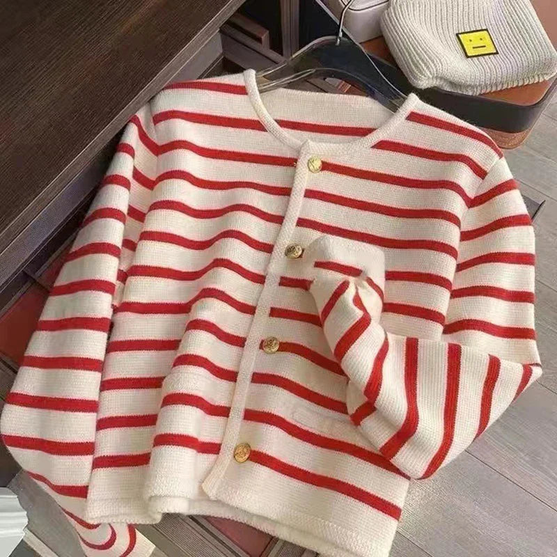 Sheryl | Timeless Striped Cardigan with Button Closure