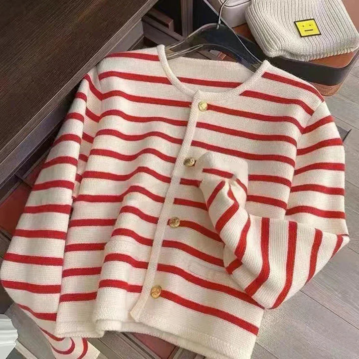 Sheryl | Timeless Striped Cardigan with Button Closure