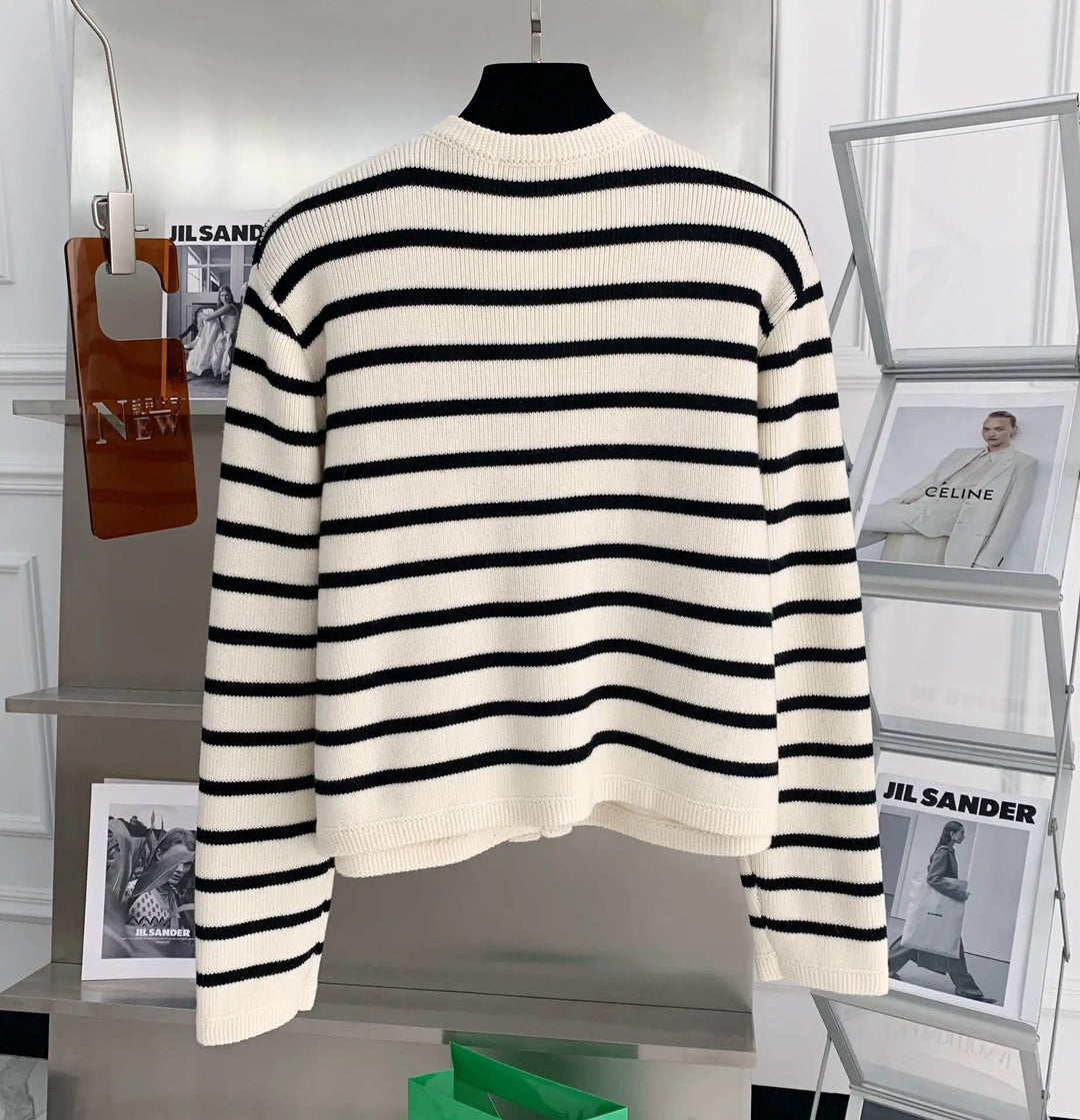 Sheryl | Timeless Striped Cardigan with Button Closure
