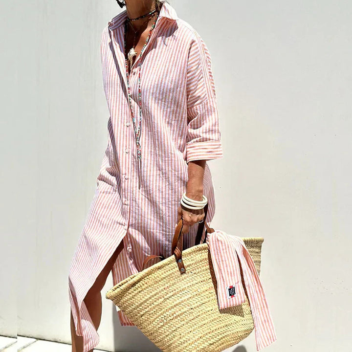 Lena | Classic Striped Shirt Dress